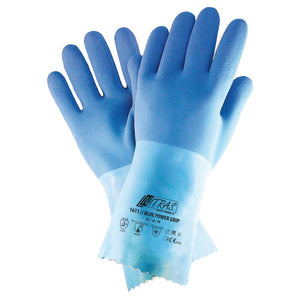 Blue Power Grip Chemikalien Schutzhandschuhe Latex (12 Paar)