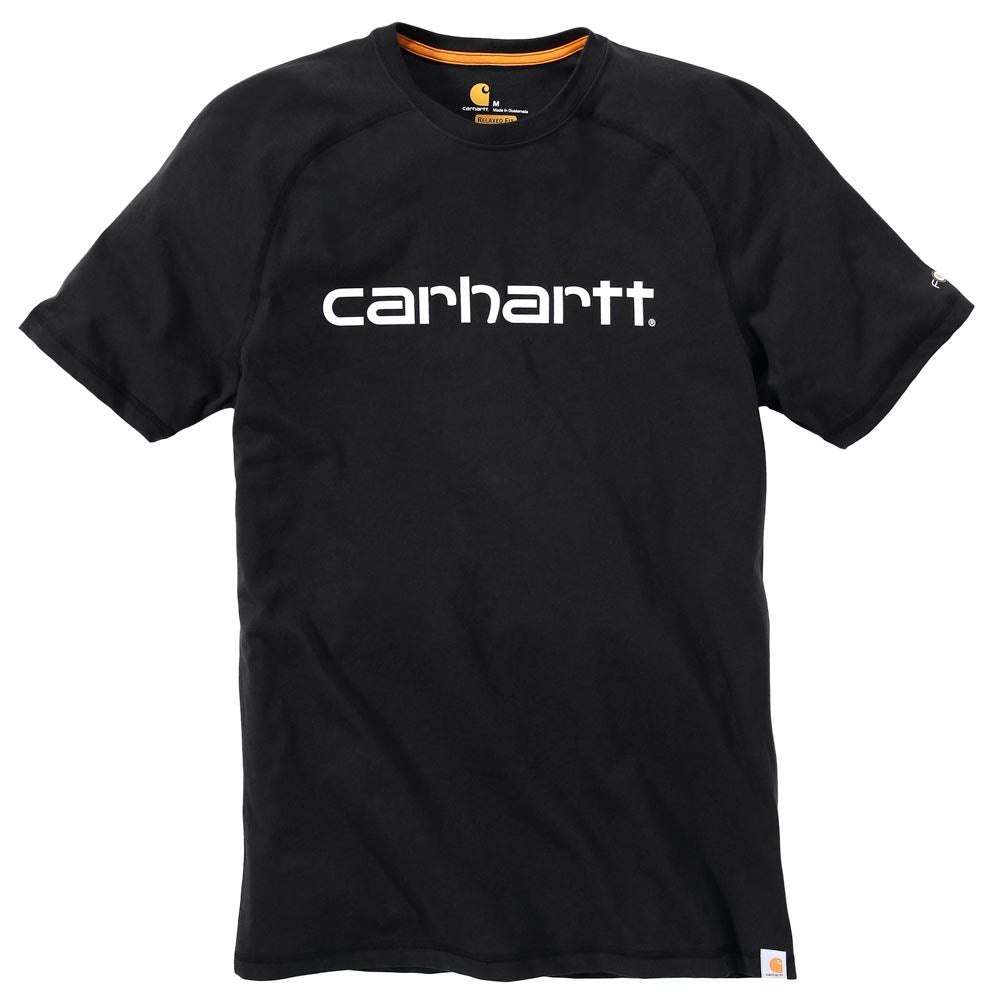 CARHARTT Logo T Shirt Force schwarz