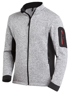 FHB Strickfleece Jacke Christoph grau / schwarz