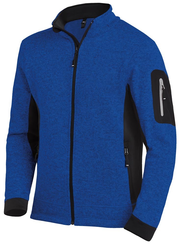 FHB Strickfleece Jacke Christoph royalblau / schwarz