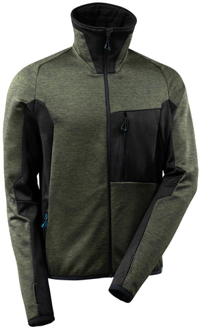 MASCOT Fleece Pullover Advanced moosgrün / schwarz