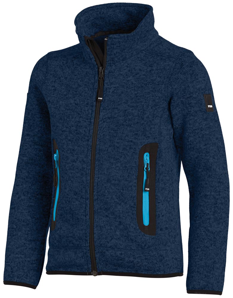 FHB Kinder Strickfleece Jacke Mats marineblau