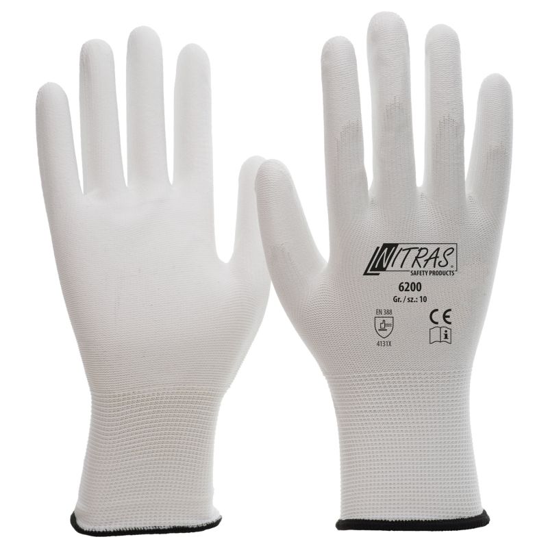 Nylon Montagehandschuhe weiß (12 Paar)