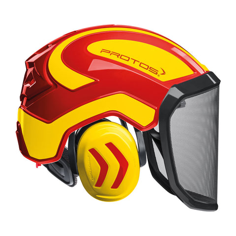 Schutzhelm Protos Integral Forest rot/gelb